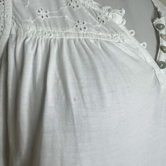 Marisa Christina Shift Dress MEDIUM White Eyelet Embroidered Beach Mini Cotton - Picture 6 of 9